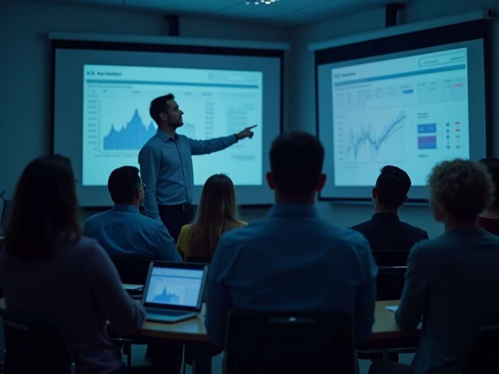 Studenti durante un corso di investimento